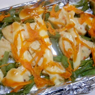 豆腐ハンバーグと野菜のマヨネーズ焼き